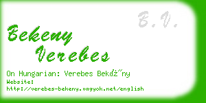 bekeny verebes business card